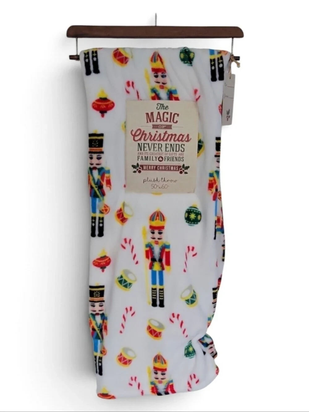 2/$30 The Magic Of Christmas Never Ends Holiday Nutcracker Plush Throw 50x60